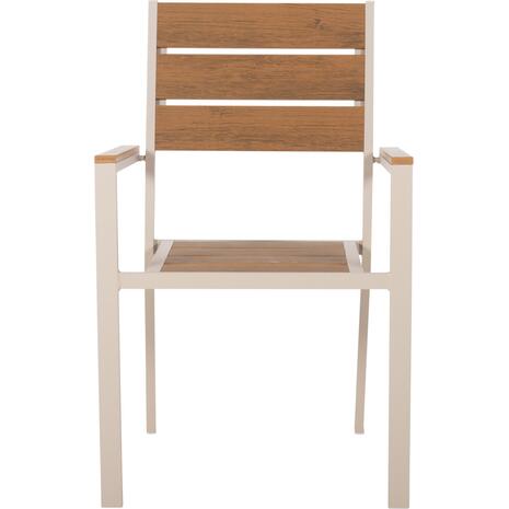 ΠΟΛΥΘΡΟΝΑ ΑΛΟΥΜΙΝΙΟΥ SAGA HM5981.04 ΣΑΜΠΑΝΙ-POLYWOOD ΣΕ ΦΥΣΙΚΟ 55x55x86Υεκ.