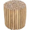 ΤΡΑΠΕΖΙ ΣΑΛΟΝΙΟΥ ΣΤΡΟΓΓΥΛΟ COOTER HM9865 ΚΛΑΔΙΑ TEAK-ΦΥΣΙΚΟ Φ39x40,5Υεκ.