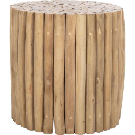 ΤΡΑΠΕΖΙ ΣΑΛΟΝΙΟΥ ΣΤΡΟΓΓΥΛΟ COOTER HM9865 ΚΛΑΔΙΑ TEAK-ΦΥΣΙΚΟ Φ39x40,5Υεκ.