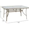 ΤΡΑΠΕΖΙ BRUNO 150X90Χ72Υεκ. ΜΕΤΑΛΛΙΚΟ ΣΑΜΠΑΝΙ ΜΕ ΓΥΑΛΙΝΗ ΕΠΙΦΑΝΕΙΑ HM5145.04