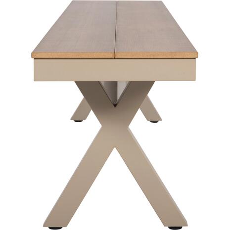 ΠΑΓΚΑΚΙ ΑΛΟΥΜΙΝΙΟΥ TAWNEE HM6040.04 ΣΑΜΠΑΝΙ-POLYWOOD ΚΑΘΙΣΜΑ ΦΥΣΙΚΟ 220x36x44,5Υεκ.
