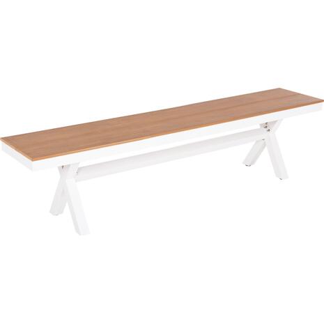 ΠΑΓΚΑΚΙ ΑΛΟΥΜΙΝΙΟΥ TAWNEE HM6038.02 ΛΕΥΚΟ-POLYWOOD ΚΑΘΙΣΜΑ ΦΥΣΙΚΟ 150x36x45Υεκ.