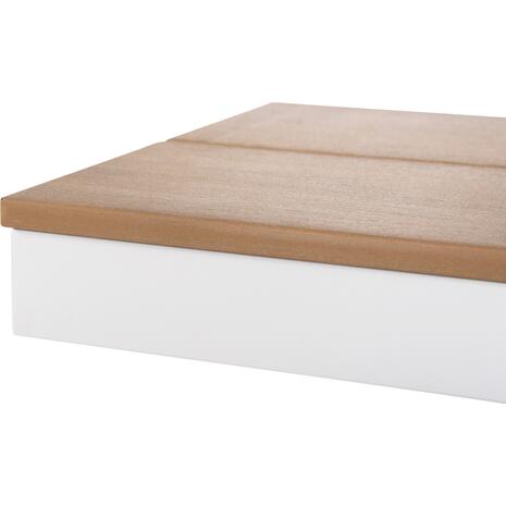 ΠΑΓΚΑΚΙ ΑΛΟΥΜΙΝΙΟΥ TAWNEE HM6038.02 ΛΕΥΚΟ-POLYWOOD ΚΑΘΙΣΜΑ ΦΥΣΙΚΟ 150x36x45Υεκ.