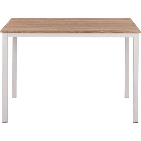 ΤΡΑΠΕΖΙ ΤΡΑΠΕΖΑΡΙΑΣ GOOSE HM9532.02 MDF SONAMA-ΛΕΥΚΟ ΜΕΤΑΛΛΟ 120X80Χ75Yεκ.