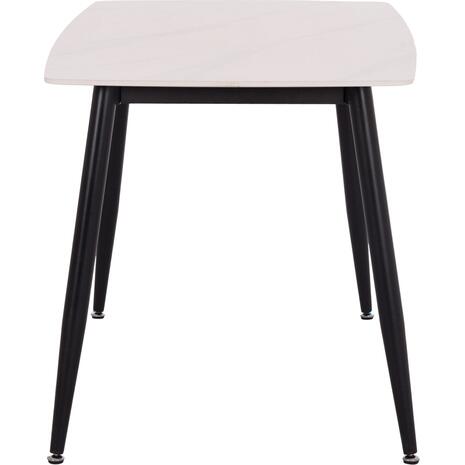 ΤΡΑΠΕΖΙ RAVEN HM9854.01 ΚΕΡΑΜΙΚΟ TOP ΜΑΤ ΛΕΥΚΟ ΜΑΡΜΑΡΟ-ΜΑΥΡΟ ΜΕΤΑΛΛΟ 120x70x73Υεκ.