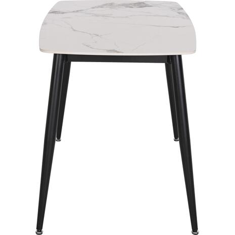 ΤΡΑΠΕΖΙ RAVEN HM9854.01 ΚΕΡΑΜΙΚΟ TOP ΜΑΤ ΛΕΥΚΟ ΜΑΡΜΑΡΟ-ΜΑΥΡΟ ΜΕΤΑΛΛΟ 120x70x73Υεκ.