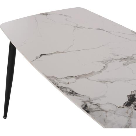 ΤΡΑΠΕΖΙ RAVEN HM9854.01 ΚΕΡΑΜΙΚΟ TOP ΜΑΤ ΛΕΥΚΟ ΜΑΡΜΑΡΟ-ΜΑΥΡΟ ΜΕΤΑΛΛΟ 120x70x73Υεκ.
