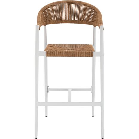 ΣΚΑΜΠΟ BAR ΑΛΟΥΜΙΝΙΟΥ GREGG HM5788.11 ΛΕΥΚΟ-ΜΠΕΖ ΤΗΣ ΑΜΜΟΥ ΣΥΝΘ.RATTAN 55x57x106Υεκ.