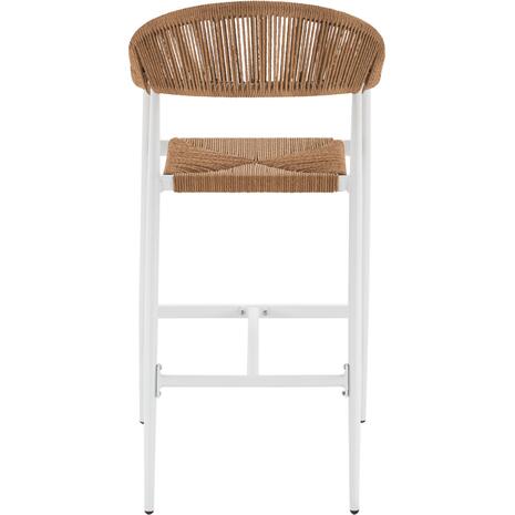 ΣΚΑΜΠΟ BAR ΑΛΟΥΜΙΝΙΟΥ GREGG HM5788.11 ΛΕΥΚΟ-ΜΠΕΖ ΤΗΣ ΑΜΜΟΥ ΣΥΝΘ.RATTAN 55x57x106Υεκ.