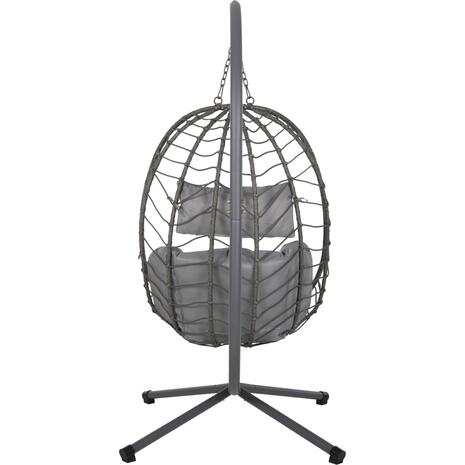 ΚΡΕΜΑΣΤΗ ΠΟΛΥΘΡΟΝΑ ΦΩΛΙΑ MILLIE HM5997.10 ΜΕΤΑΛΛΟ-ΣΥΝΘ.RATTAN ΓΚΡΙ 90x75x190Υεκ.