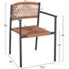 ΠΟΛΥΘΡΟΝΑ ΑΛΟΥΜΙΝΙΟΥ STER HM5786.12 ΑΝΘΡΑΚΙ-ΣΥΝΘ.RATTAN ΜΠΕΖ 55,5x53x78Υεκ.