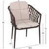 ΠΟΛΥΘΡΟΝΑ ΑΛΟΥΜΙΝΙΟΥ BOLLY HM6080 ΚΑΦΕ-ΣΥΝΘ.RATTAN ΚΑΦΕ-ΜΠΕΖ ΜΑΞΙΛΑΡΙΑ 58,5x67x86Υεκ (σετ 4 τεμαχίων)