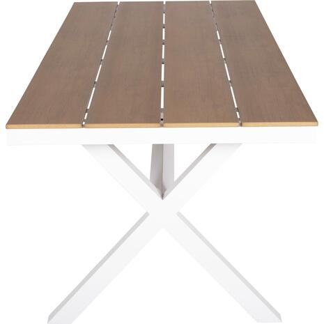 ΤΡΑΠΕΖΙ ΑΛΟΥΜΙΝΙΟΥ ΟΡΘΟΓΩΝΙΟ TAWNEE HM6039.02 ΛΕΥΚΟ-POLYWOOD ΦΥΣΙΚΟ 219,5x89,5x73Υ