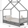 ΚΡΕΒΑΤΙ ΠΑΙΔΙΚΟ KLARICE HM680.05 τ.MONTESSORI-2 ΣΥΡΤΑΡΙΑ- ΞΥΛΟ ΠΕΥΚΟΥ ΓΚΡΙ-190x90εκ