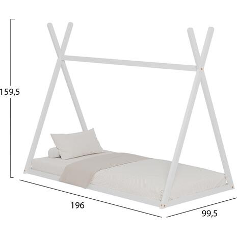 ΚΡΕΒΑΤΙ ΠΑΙΔΙΚΟ MUNK HM681.03 τ.MONTESSORI ΜΑΣΙΦ ΞΥΛΟ ΠΕΥΚΟΥ ΛΕΥΚΟ- 190x90εκ