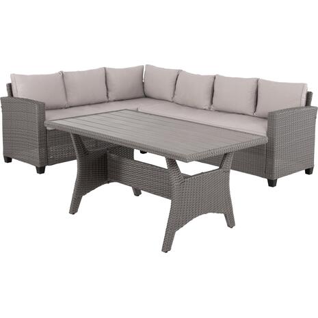 ΣΕΤ ΣΑΛΟΝΙ ΓΩΝΙΑ & ΤΡΑΠΕΖΙ CARSON HM6078.01 ΓΚΡΙ ΣΥΝΘ.RATTAN-ΜΑΞΙΛΑΡΙΑ