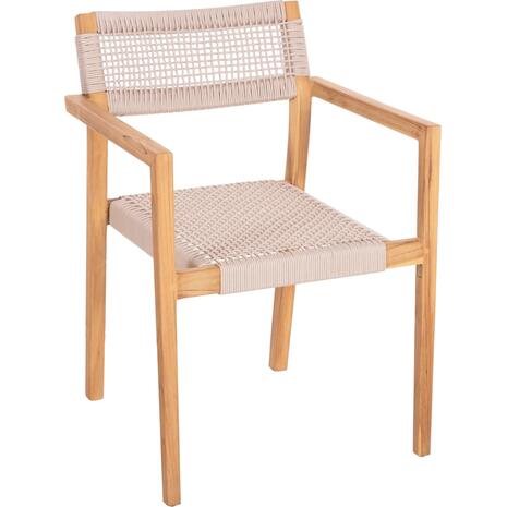 ΠΟΛΥΘΡΟΝΑ CHARLOTTE HM9637.07 ΞΥΛΟ TEAK & ΜΠΕΖ ΣΧΟΙΝΙ--B'ΔΙΑΛΟΓΗΣ 58x61x81Yεκ.