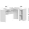 ΓΩΝΙΑΚΟ ΓΡΑΦΕΙΟ SHIG HM2135.03 MDF ΣΕ ΛΕΥΚΟ 140x120x75Υεκ