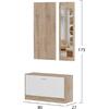 ΣΕΤ ΕΙΣΟΔΟΥ ΜΕ ΚΑΘΡΕΠΤΗ VERN HM2476.04 ΜΕΛΑΜΙΝΗ ΣΕ ΣΟΝΑΜΑ-ΛΕΥΚΟ 80x27x175Υεκ