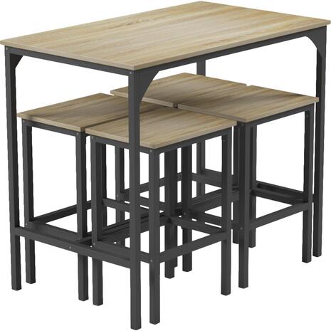 ΣΕΤ ΤΡΑΠΕΖΑΡΙΑ ΜΠΑΡ 5ΤΜΧ BOXY HM9882.01 ΜΑΥΡΟ ΜΕΤΑΛΛΟ-ΜΕΛΑΜΙΝΗ ΣΕ SONAMA