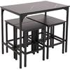 ΣΕΤ ΤΡΑΠΕΖΑΡΙΑ ΜΠΑΡ 5ΤΜΧ BOXY HM9882.13 ΜΑΥΡΟ ΜΕΤΑΛΛΟ-ΜΕΛΑΜΙΝΗ ΜΑΥΡΟ ΜΑΡΜΑΡΟ
