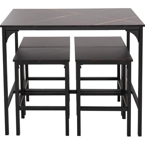 ΣΕΤ ΤΡΑΠΕΖΑΡΙΑ ΜΠΑΡ 5ΤΜΧ BOXY HM9882.13 ΜΑΥΡΟ ΜΕΤΑΛΛΟ-ΜΕΛΑΜΙΝΗ ΜΑΥΡΟ ΜΑΡΜΑΡΟ