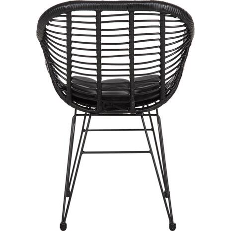 ΠΟΛΥΘΡΟΝΑ ΜΕ ΜΑΞΙΛΑΡΙ ΜΕΤΑΛΛΙΚΗ ALLEGRA HM5450.32 ΜΕ WICKER ΜΑΥΡΟ 58x59x82Υεκ.