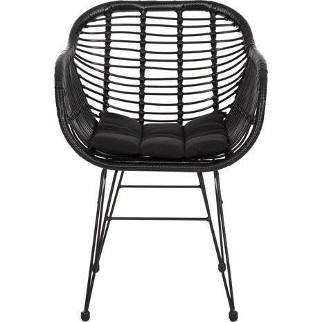 ΠΟΛΥΘΡΟΝΑ ΜΕ ΜΑΞΙΛΑΡΙ ΜΕΤΑΛΛΙΚΗ ALLEGRA HM5450.32 ΜΕ WICKER ΜΑΥΡΟ 58x59x82Υεκ.