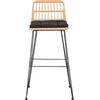 ΣΚΑΜΠΟ ΜΠΑΡ ΕΞ.ΧΩΡΟΥ ALLEGRA HM5452.11 ΜΕΤΑΛΛΟ&ΜΑΞΙΛΑΡΙ ΜΑΥΡΟ-ΜΠΕΖ WICKER 52x51x103Y εκ