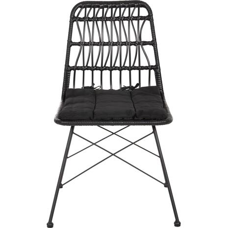 ΚΑΡΕΚΛΑ ΕΞ.ΧΩΡΟΥ ALLEGRA HM5453.12 ΜΕΤΑΛΛΟ-ΜΑΞΙΛΑΡΙ-WICKER ΜΑΥΡΟ 52x52x83,5Yεκ.