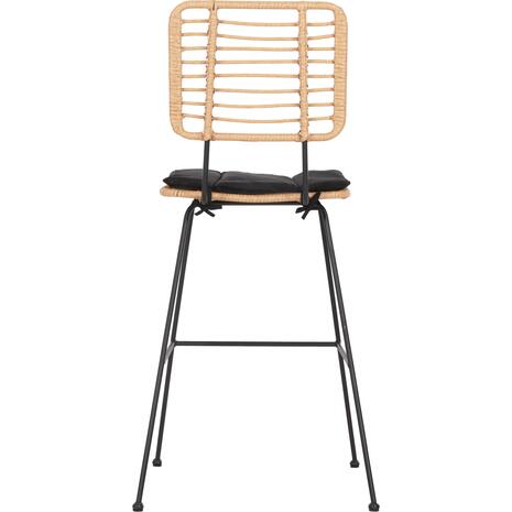 ΣΚΑΜΠΟ ΜΠΑΡ ALLEGRA HM5455.11 ΜΕΤΑΛΛΟ&ΜΑΞΙΛΑΡΙ ΜΑΥΡΟ-WICKER ΜΠΕΖ 56x59x116,5Υεκ.