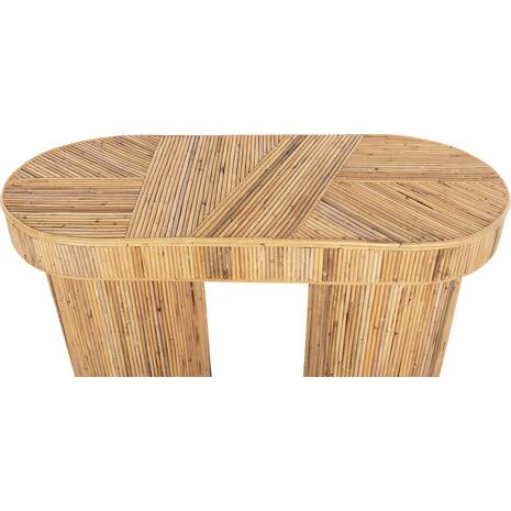 ΚΟΝΣΟΛΑ ΟΒΑΛ GATSBY HM9871 ΦΥΣΙΚΟ RATTAN ΣΕ ΦΥΣΙΚΟ ΧΡΩΜΑ 110x45x74,5Υεκ.