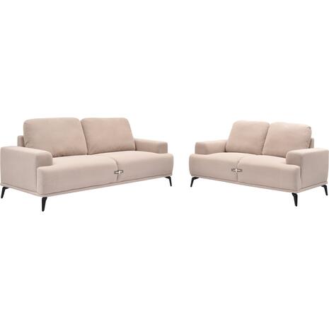 ΣΕΤ ΣΑΛΟΝΙ 2ΤΜΧ 3Θ+2Θ TERIN HM6069.01 ΜΠΕΖ ΥΦΑΣΜΑ-ΜΑΥΡΑ ΜΕΤΑΛΛΙΚΑ ΠΟΔΙΑ