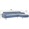 ΚΑΝΑΠΕΣ ΓΩΝΙΑ ΑΝΑΣΤΡ. FLYER HM6072.06 MIST BLUE ΥΦΑΣΜΑ-ΜΕΤΑΛ.ΠΟΔΙΑ 285x86-172x74Υεκ