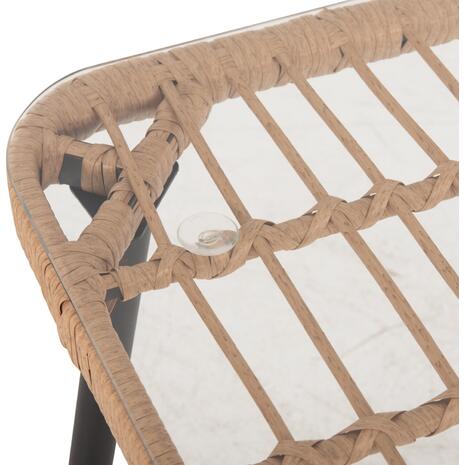 ΤΡΑΠΕΖΙ ΟΡΘΟΓΩΝΙΟ ALLEGRA HM5537.11 ΜΕΤΑΛ.ΜΑΥΡΟ-P.E. RATTAN ΦΥΣΙΚΟ 139,5x79,5x73Υεκ.
