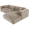 ΚΑΝΑΠΕΣ ΓΩΝΙΑ BRICKEN HM3275.01R ΜΠΕΖ ΥΦΑΣΜΑ 110-282x98-160x72Υεκ.