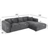 ΚΑΝΑΠΕΣ ΓΩΝΙΑ BRICKEN HM3275.04R ΑΝΘΡΑΚΙ ΥΦΑΣΜΑ 110-282x98-160x72Υεκ.