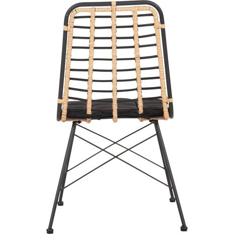ΚΑΡΕΚΛΑ ΜΕΤΑΛΛΙΚΗ ALLEGRA HM5691.11 WICKER ΜΠΕΖ-ΜΑΥΡΟ 51x54x84Υεκ.