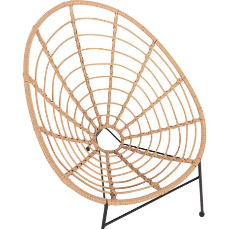 ΠΟΛΥΘΡΟΝΑ ΤΥΠΟΥ ΦΩΛΙΑ ΜΕΤΑΛΛΙΚΗ ALLEGRA HM5458.11 ΜΕ WICKER ΜΠΕΖ 73x78x88Υεκ. (Μπεζ)