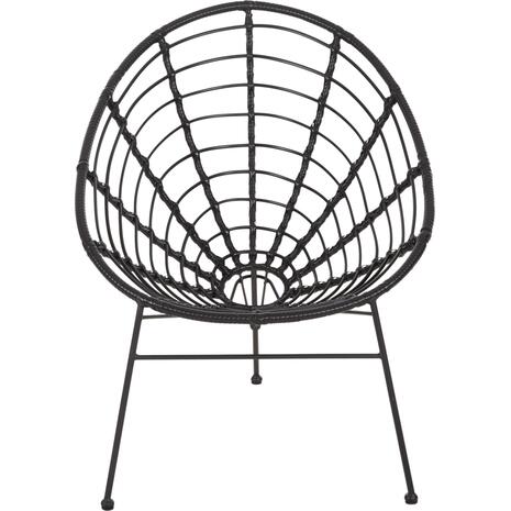 ΠΟΛΥΘΡΟΝΑ ΤΥΠΟΥ ΦΩΛΙΑ ΜΕΤΑΛΛΙΚΗ ALLEGRA HM5458.12 ΜΕ WICKER-ΜΑΥΡΟ 73x78x88Υεκ.