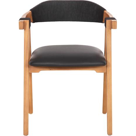 ΠΟΛΥΘΡΟΝΑ RIMINI HM9867.02 ΞΥΛΟ TEAK ΦΥΣΙΚΟ-ΜΑΥΡΟ ΣΧΟΙΝΙ & PU ΚΑΘΙΣΜΑ 60x61x76Υεκ.