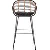 ΣΚΑΜΠΟ ΜΠΑΡ ALLEGRA HM5690.11 ΜΕΤΑΛΛΟ&ΜΑΞΙΛΑΡΙ ΜΑΥΡΟ-WICKER ΜΠΕΖ 55x54x108Υεκ.