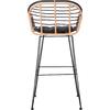 ΣΚΑΜΠΟ ΜΠΑΡ ALLEGRA HM5690.11 ΜΕΤΑΛΛΟ&ΜΑΞΙΛΑΡΙ ΜΑΥΡΟ-WICKER ΜΠΕΖ 55x54x108Υεκ.