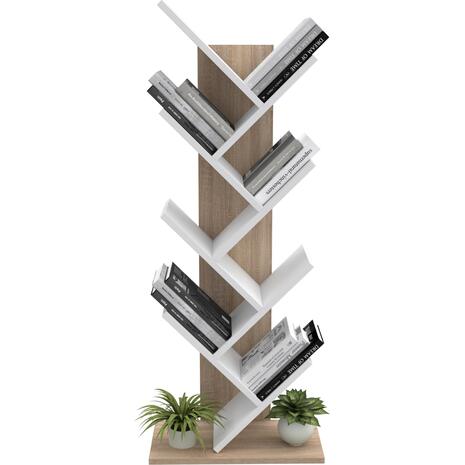 ΒΙΒΛΙΟΘΗΚΗ LIANA HM18193.03 ΜΕΛΑΜΙΝΗ SONAMA-ΛΕΥΚΗ 53x27x138Υεκ.