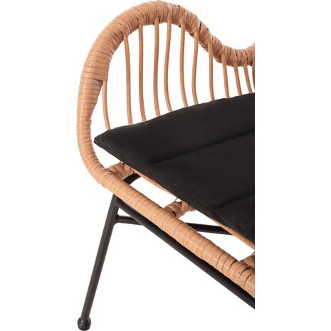 ΠΟΛΥΘΡΟΝΑ ΣΤΥΛ ΜΠΕΡΖΕΡΑΣ ALLEGRA HM5704.11 P.E.RATTAN ΜΠΕΖ-ΜΑΥΡΟ ΜΕΤΑΛΛΟ 66x59x90Υεκ.