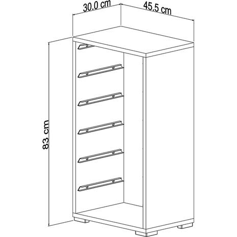 ΣΥΡΤΑΡΙΕΡΑ SANI HM18215.01 ΜΕΛΑΜΙΝΗ ΣΕ ΛΕΥΚΟ-6 ΛΕΥΚΑ ΣΥΡΤΑΡΙΑ P.E. 45,5x30x83Υεκ