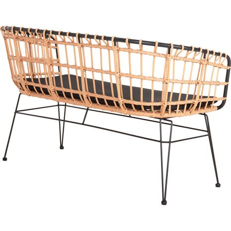 ΠΑΓΚΑΚΙ ΔΙΘΕΣΙΟ ALLEGRA HM5692.11 P.E.RATTAN ΜΠΕΖ-ΜΑΥΡΟΣ ΜΕΤΑΛ.ΣΚΕΛΕΤΟΣ 125x60x77Υεκ