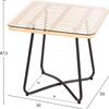 ΤΡΑΠΕΖΑΚΙ GERRY HM5717.11 ΜΕ WICKER ΜΠΕΖ-ΜΑΥΡΟ ΜΕΤΑΛ.ΣΚΕΛΕΤΟ 50x50x47,5Υεκ.