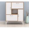 ΠΑΠΟΥΤΣΟΘΗΚΗ MEDY HM18187.04 ΜΕΛΑΜΙΝΗ ΣΕ ΛΕΥΚΟ & ΣΟΝΑΜΑ-ΛΕΥΚΑ ΠΟΔΙΑ 86,5x30x109Υεκ