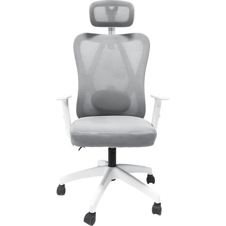 ΚΑΡΕΚΛΑ ΓΡΑΦΕΙΟΥ MEXER HM1195.02 ΓΚΡΙ MESH-PP ΒΑΣΗ-ΣΚΕΛΕΤΟΣ ΛΕΥΚΟΣ 68x70x136Υεκ.